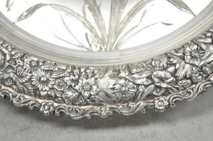 Meriden Art Nouveau Silver Plated Floral Repousse Bread Pastry Brides Basket