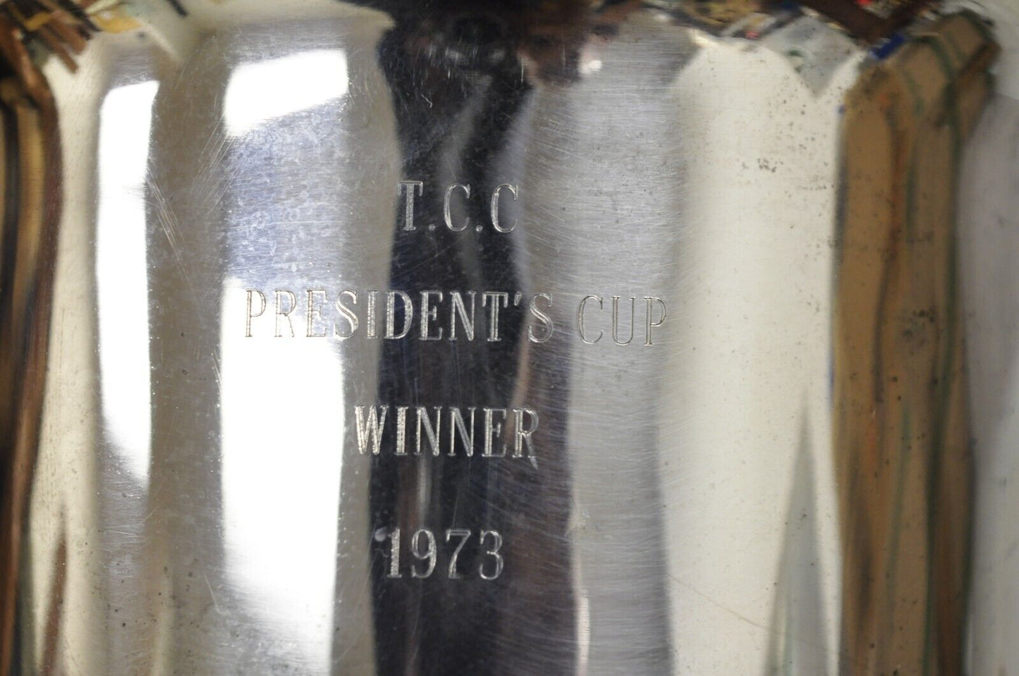 Vtg Engraved "TCC Presidents Cup Winner 1973" Silver Plated Champagne Ice Bucket