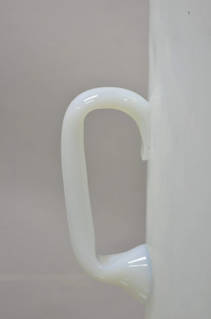 Vintage Murano White Italian Venetian Mid Century Modern Glass Water Pitcher