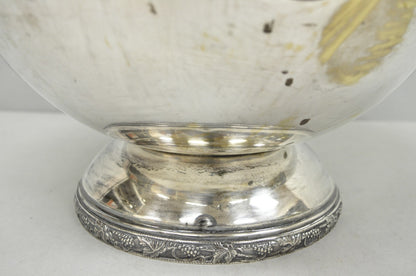 Vintage Victorian Silver Plated Footed Twin Handle Punch Bowl Set w/ 12 Cups