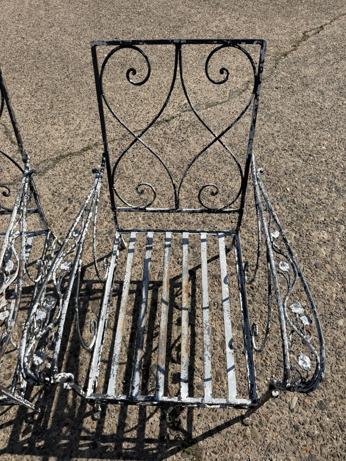Vintage Florentine Craft Studio Salterini Style Wrought Iron Lounge Chairs, Pair