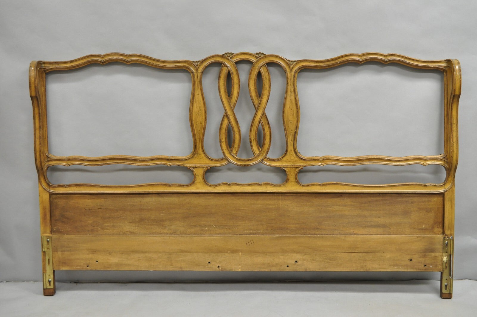 French Country Provincial Hollywood Regency Pretzel Scroll King Sz Bed Headboard
