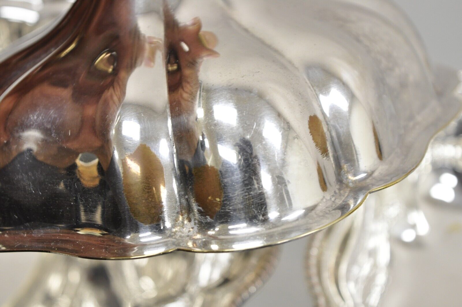 Vintage English Regency Silver Plated Scalloped Covered Dish - a Pair