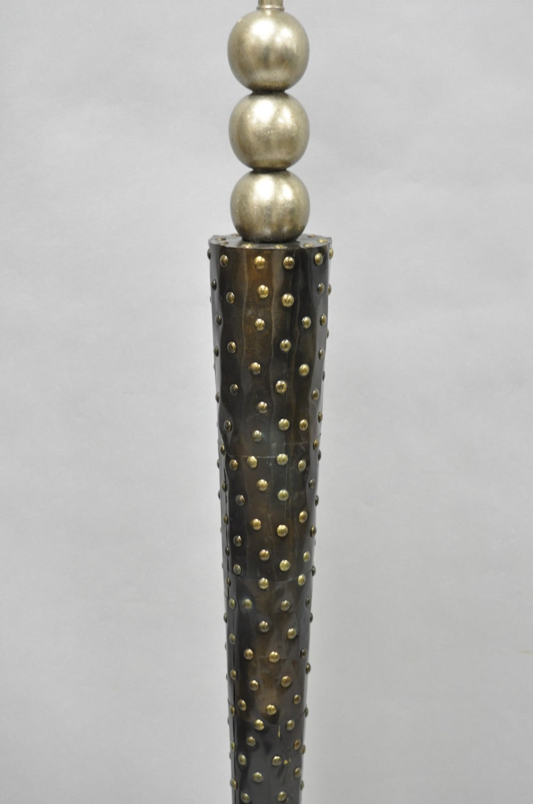 Vintage Leeazanne Postmodern Art Deco Style Metal Tapered Skyscraper Floor Lamp