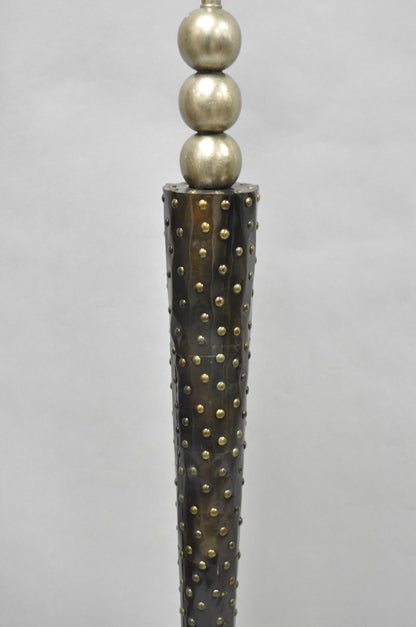 Vintage Leeazanne Postmodern Art Deco Style Metal Tapered Skyscraper Floor Lamp