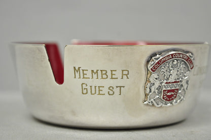 Vintage Reed & Barton 22 Silver Plated Red Enamel Columbia Country Club Ashtray