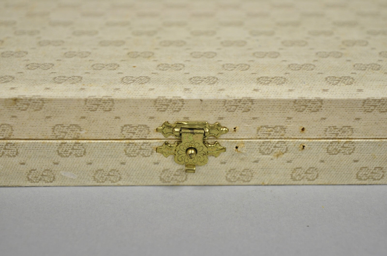 Vintage Gucci Italy Brushed Silver Gold Double G Monogram Photo Picture Frame