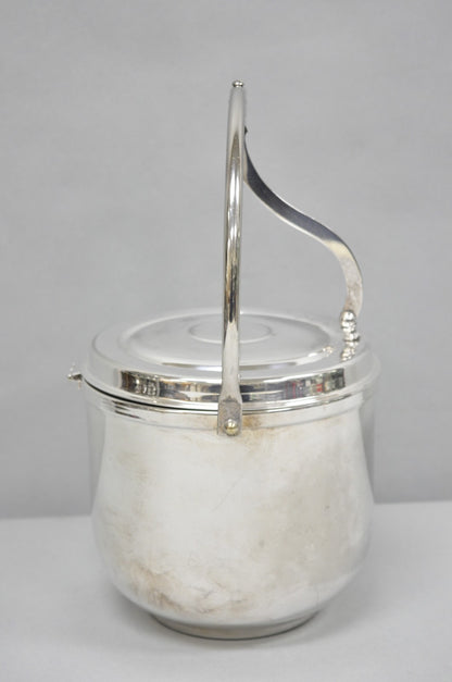 Vintage Art Deco Silver Plated Reticulating Hinge Bar Ice Bucket by Towle