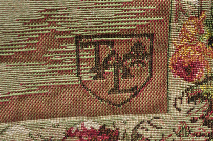 Jacquard Woven French Wall Tapestry Still Life Flowers & Mandolin by J&D