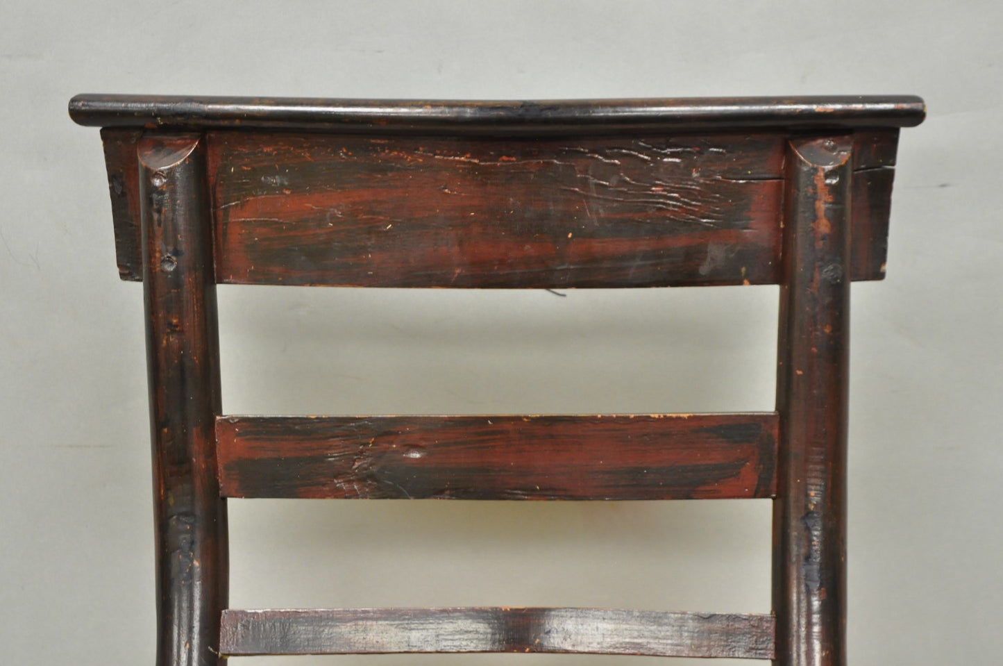 Antique Colonial Red Hand Painted Harvest Hitchcock Rush Seat Side Chair