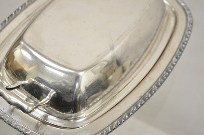 Vintage World Silver on Copper Lidded Vegetable Serving Platter with Handles
