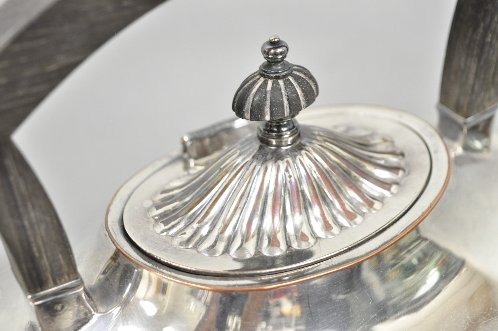 Antique English Art Nouveau Silver Plated Tilting Tea Kettle Pot on Stand