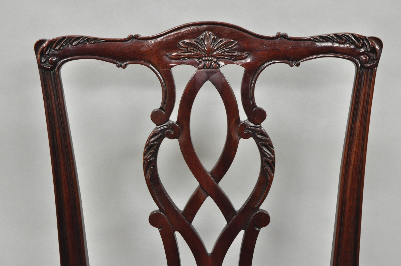 Vintage Kindel Georgian Chippendale Mahogany Dining Room Side Chairs - Set of 8