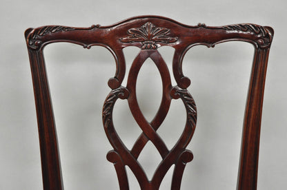 Vintage Kindel Georgian Chippendale Mahogany Dining Room Side Chairs - Set of 8