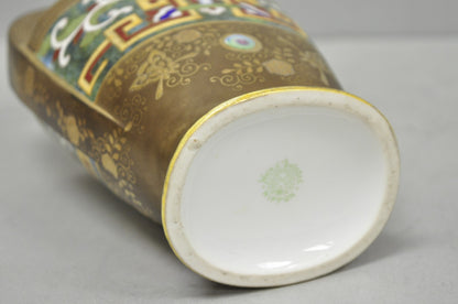 Antique Nippon Morimura Art Deco Hand Painted Porcelain Top Handle Bucket Vase