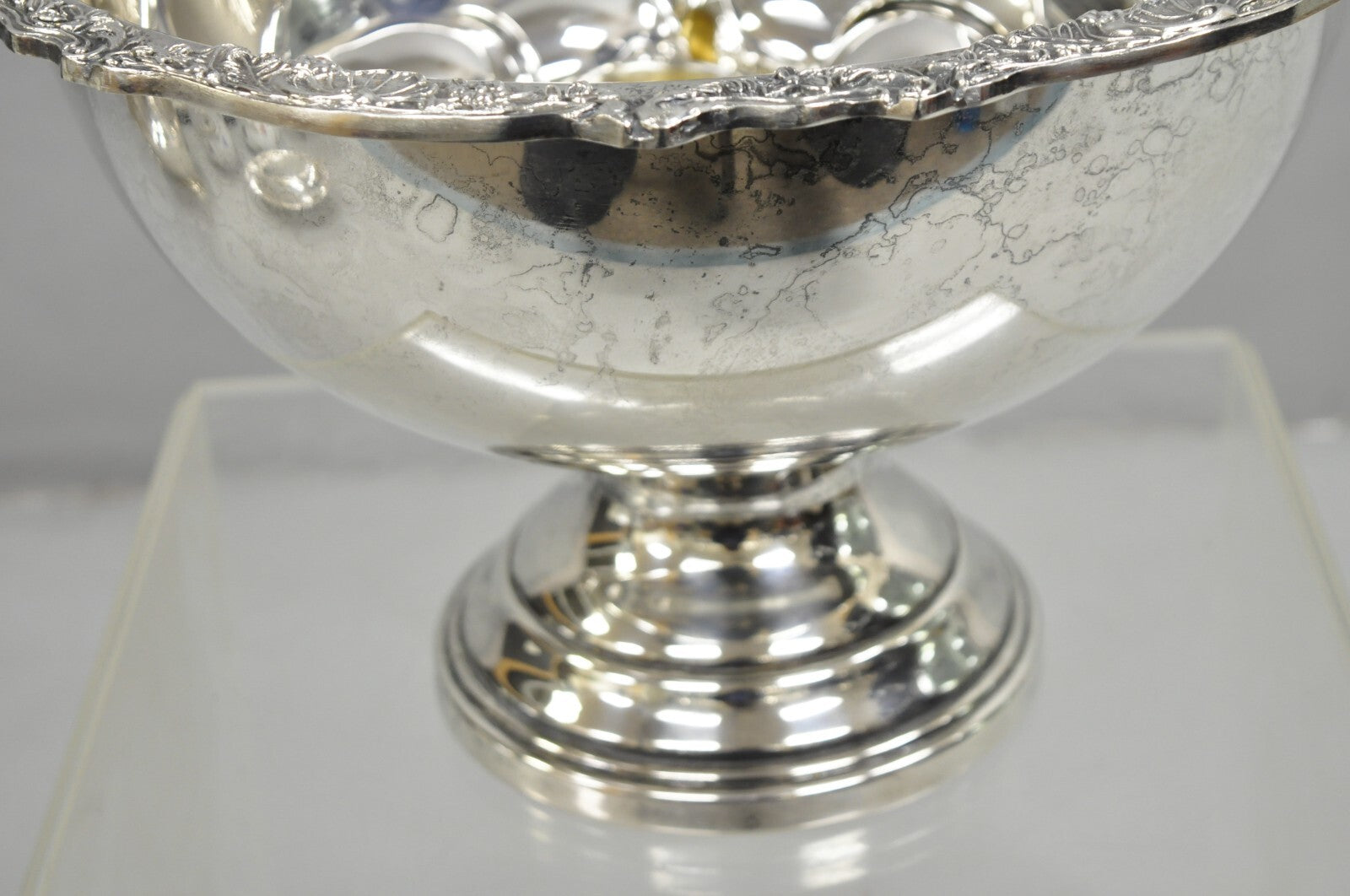 Vintage FB Rogers Silver Plated Victorian Style Punch Bowl Set w/ 10 Cups