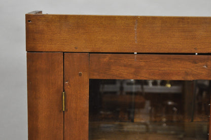 Antique American Primitive Colonial Cherry Wood 2 Door Hutch Cupboard Cabinet