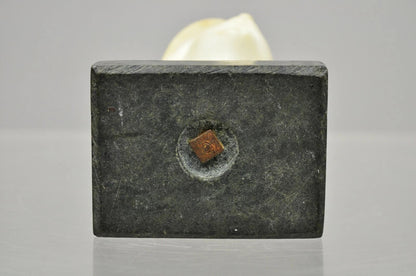 Antique 6" Carved Alabaster Marble Boy Bust Smoking Cigarette Signed "Martin"