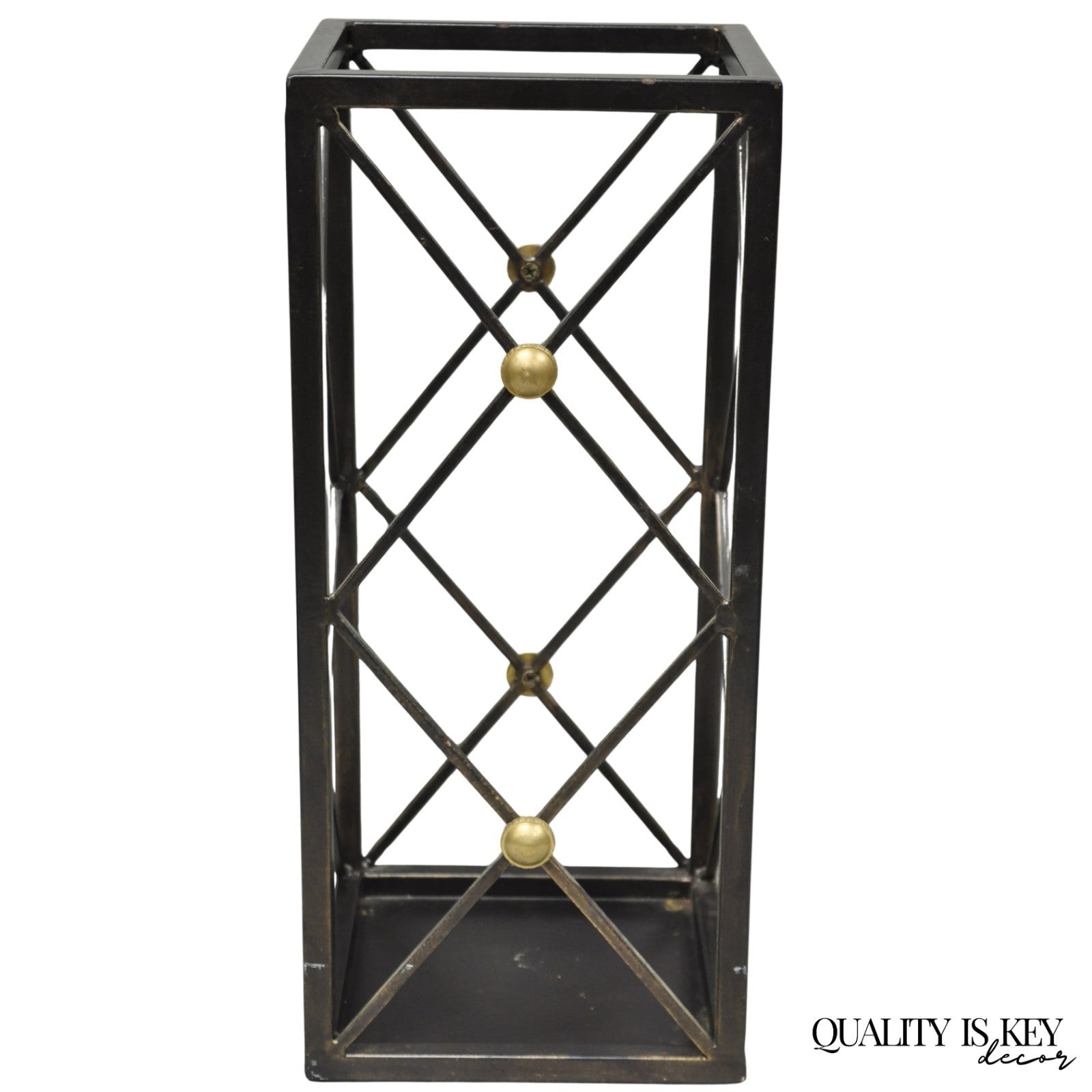 Contemporary Italian Neoclassical Style Iron X- Form Umbrella Cane Stand
