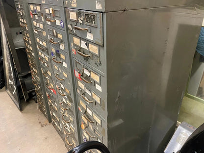 Vintage Columbia Steel Equip Gray Metal 10 Drawer Industrial File Cabinet (A)