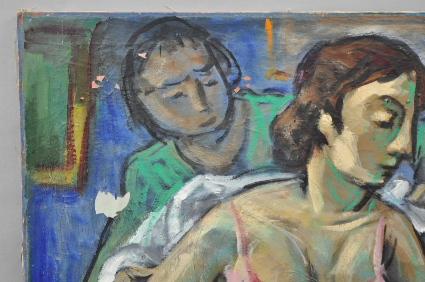 Vintage Samuel Heller "Seated Woman in Undergarments" Oil on Canvas Painting