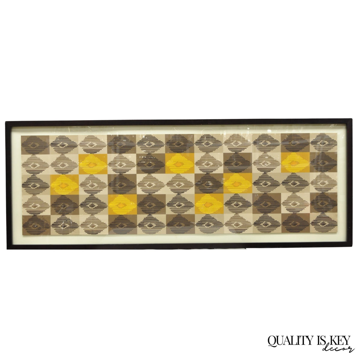 Contemporary Modern Melissa Wood Ikat Abstract Large 80" Glicees Print Wall Art