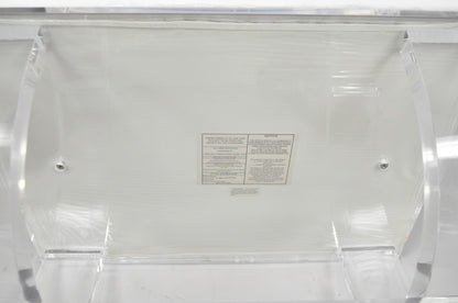 Contemporary Modern Lucite Acrylic X-Form White Vanity Bench Stool Seat