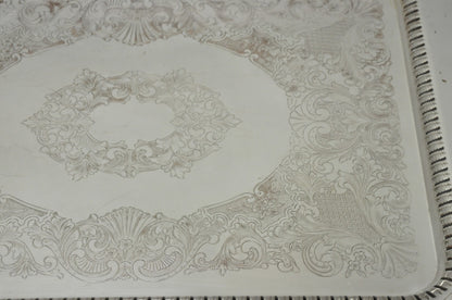 Vintage English Victorian Large Silver Plated Twin Handle Serving Platter Tray