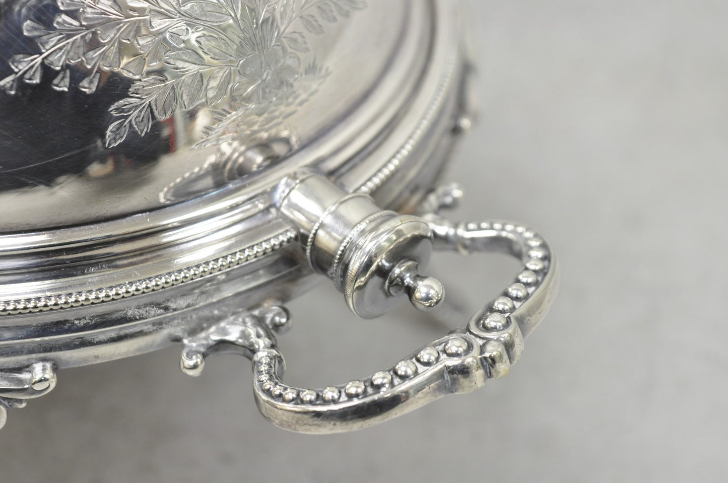 Antique Elkington & Co English Silver Plated Chafing Dish Revolving Dome Warmer