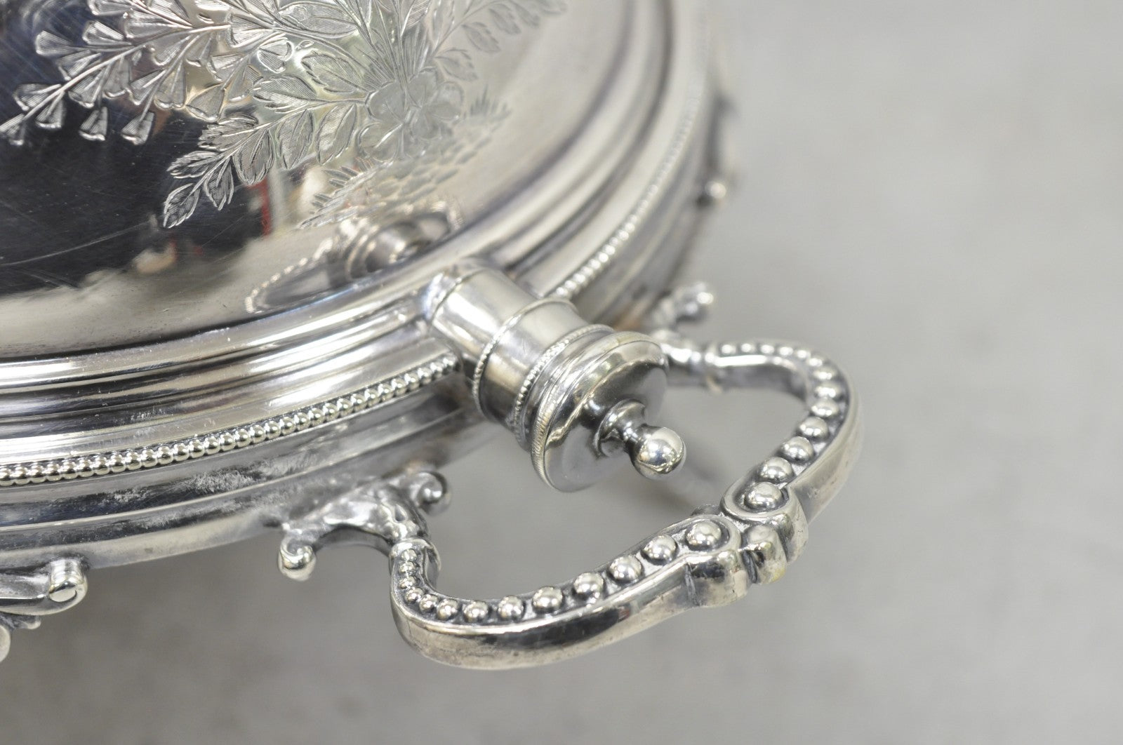 Antique Elkington & Co English Silver Plated Chafing Dish Revolving Dome Warmer