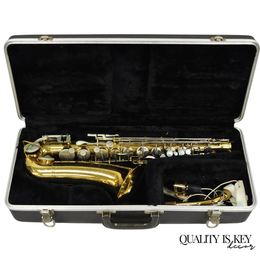 Vintage Bundy Selmer Brass Alto Saxophone in Hard Case Model 632379