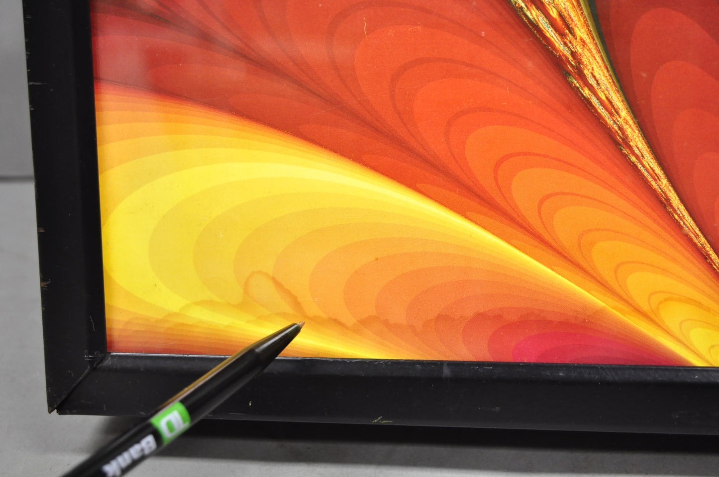 Vintage 1990s Illuminated Shadowbox Psychedelic Wall Art Framed Poster 30x24