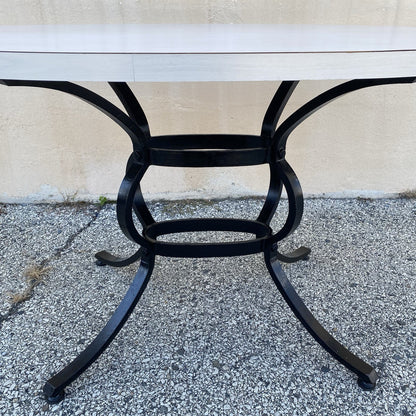 Vintage Mid Century Modern Black Iron Kitchen Dining Set 4 Chairs Table 5 Pc Set