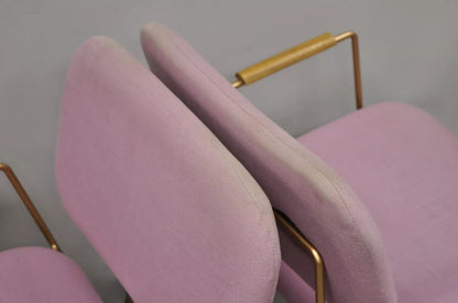 Alessandra Delgado "Bruna" Minimalist Purple Gold Hairpin Lounge Chairs - a Pair