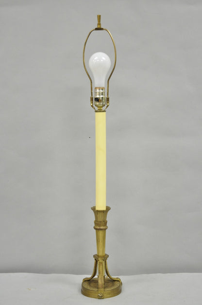 Antique French Empire Neoclassical Bronze "Torch & Arrow" Candlestick Table Lamp