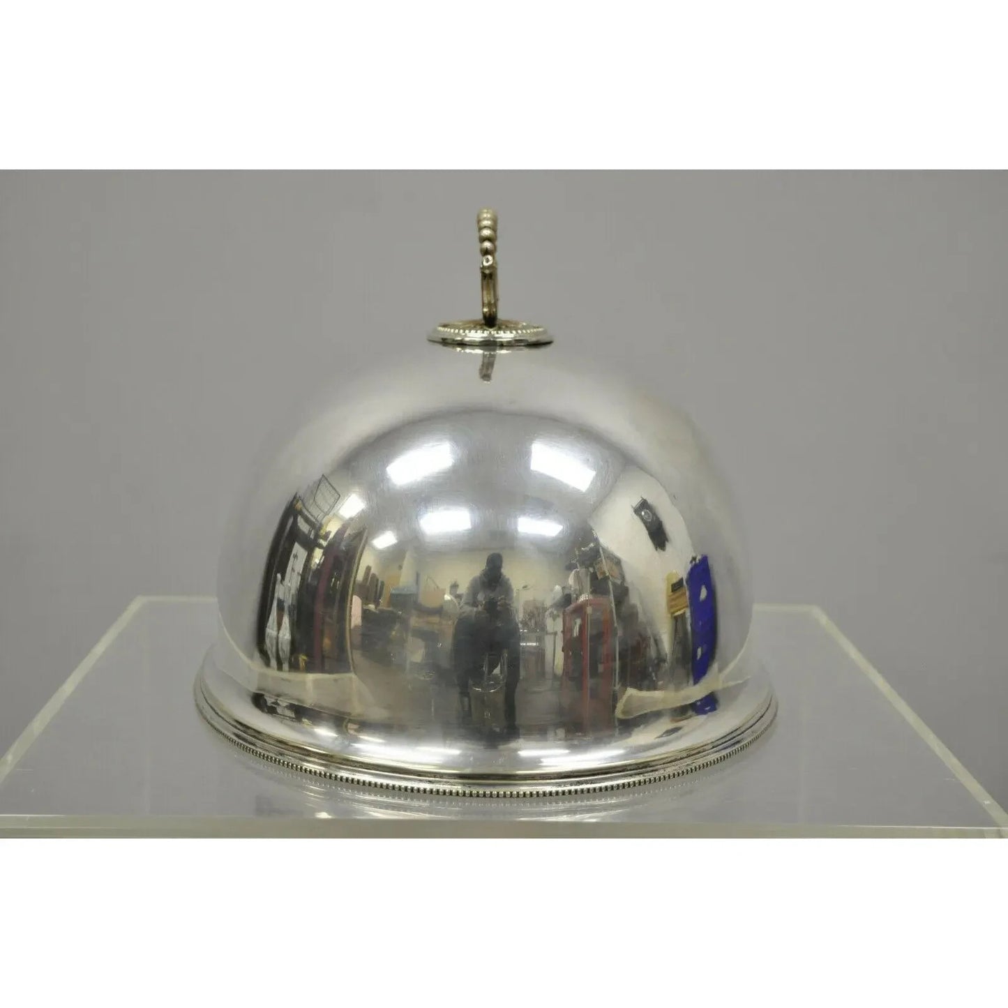 Antique English Sheffield Regency Silver Plated Meat Dish Serving Cover Dome Lid