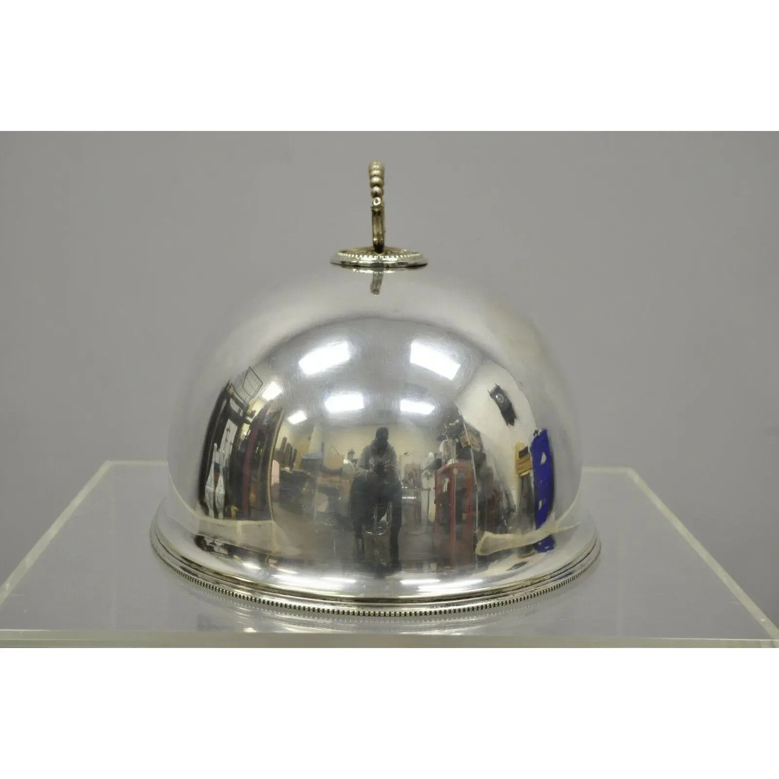 Antique English Sheffield Regency Silver Plated Meat Dish Serving Cover Dome Lid