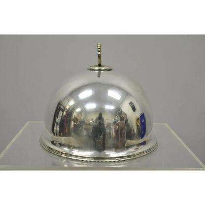 Antique English Sheffield Regency Silver Plated Meat Dish Serving Cover Dome Lid