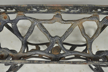 Vintage French Art Nouveau Style Heavy Wrought Iron Garden Planter Plant Stand