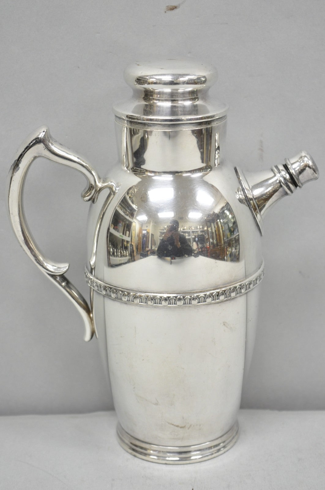 Vintage Art Deco Silver Plated Martini Cocktail Shaker Pitcher by Poole 2601
