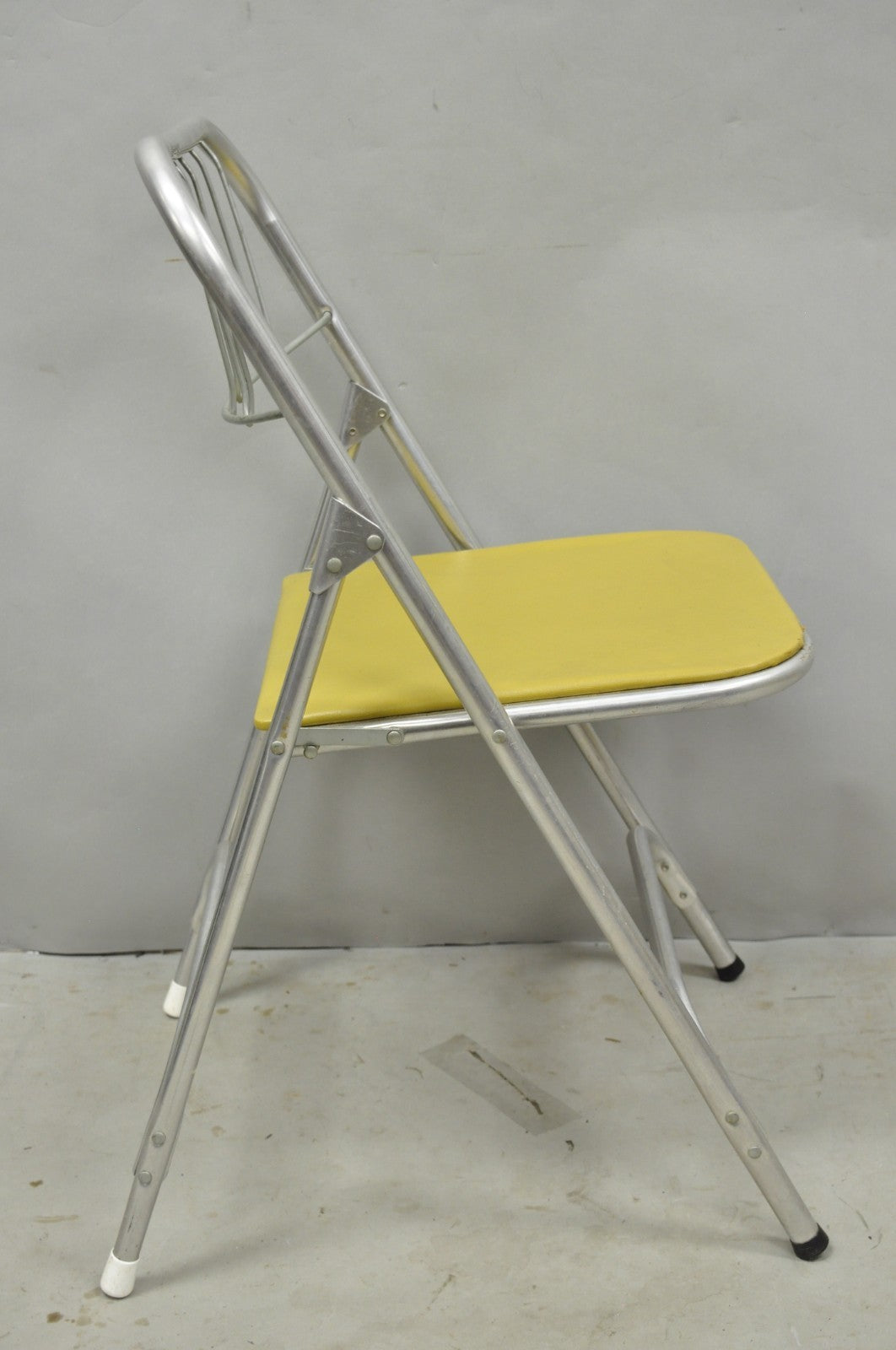 Vintage Mid Century Modern Aluminum Folding Dining Chairs by Airlite - Set of 4