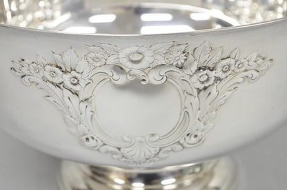 Victorian Floral Repousse Silver Plated Punch Bowl Champagne Chiller Ice Bucket