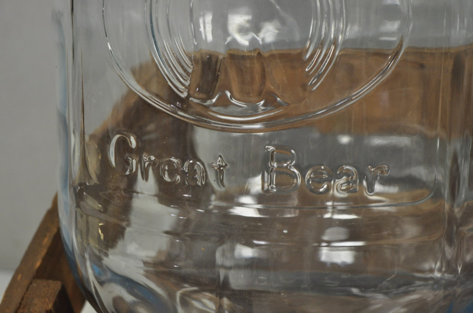 Vintage Great Bear Clear 5 Gallon Glass Carboy Jug in Wooden Crate - Pair