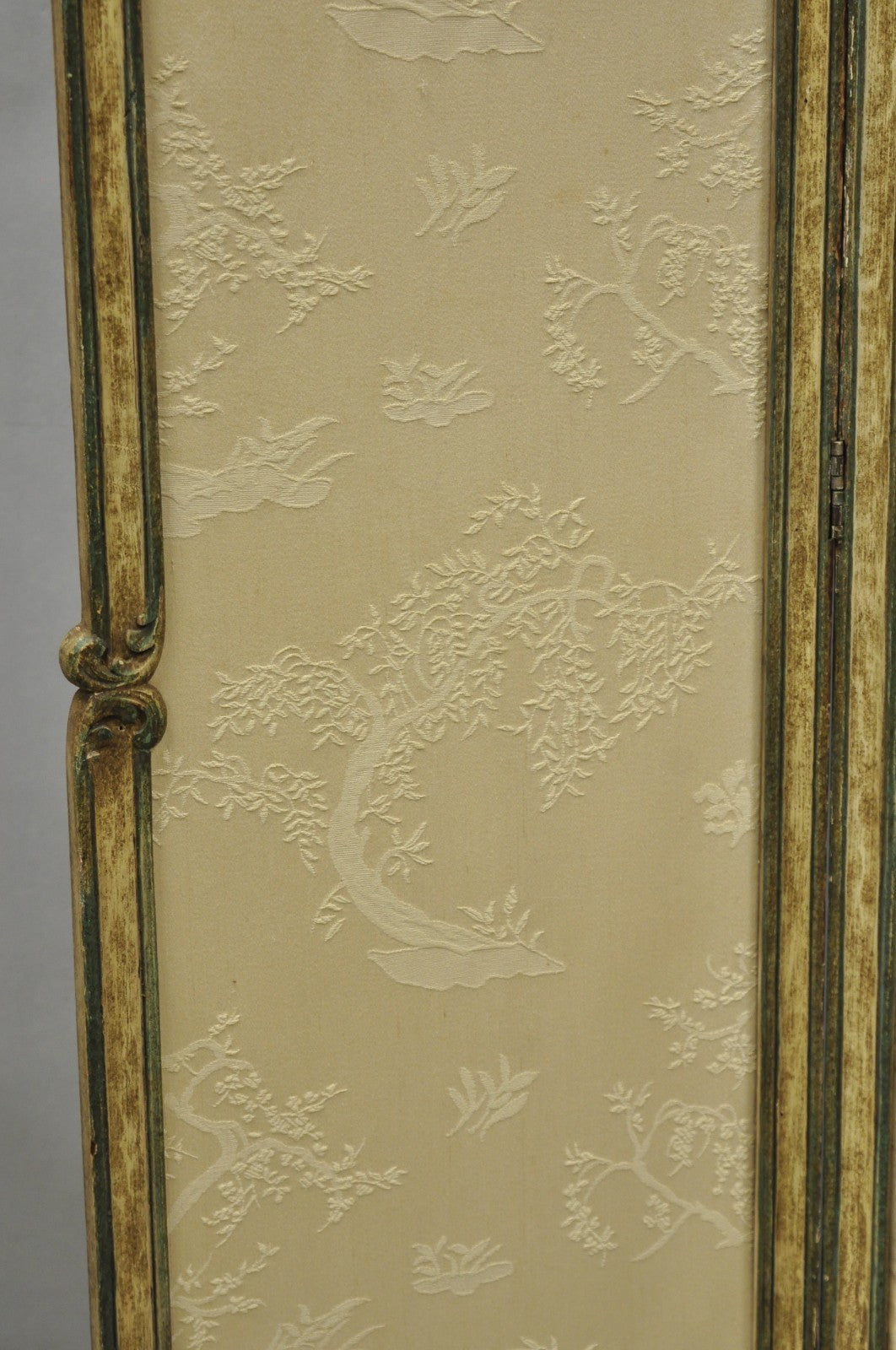 Antique French Louis XV Hand Painted Petite 3 Panel Folding Dressing Screen