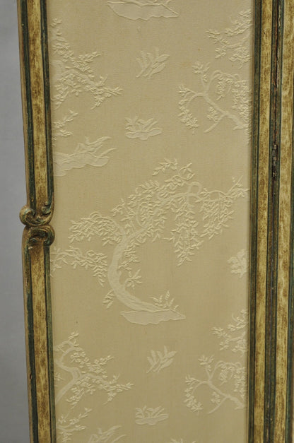 Antique French Louis XV Hand Painted Petite 3 Panel Folding Dressing Screen