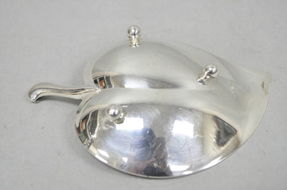 Vintage FB Rogers Modern Silver Plated Small Footed Leaf Trinket Nut Dish
