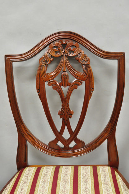 Vintage Sheraton Federal Mahogany Shield Back Dining Room Chairs - Set of 6