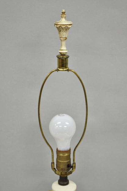 Antique Victorian French Porcelain Hand Painted Flower Vase Form Table Lamp