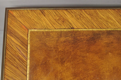 Vintage French Louis XV Style Figural Bronze Ormolu Leather Top Desk Bureau Plat