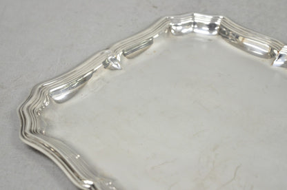 Vintage English Edwardian Silver Plated Scalloped Small Bar Trinket Dish Tray